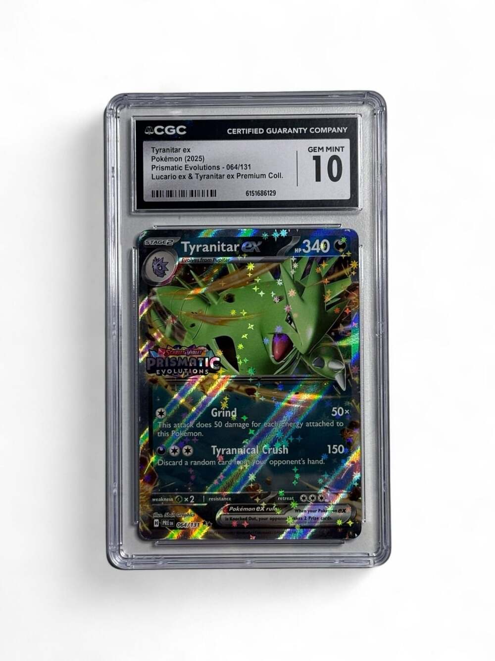 Pokemon Tyranitar ex Prismatic Evolutions 064/131 CGC 10 Gem Mint